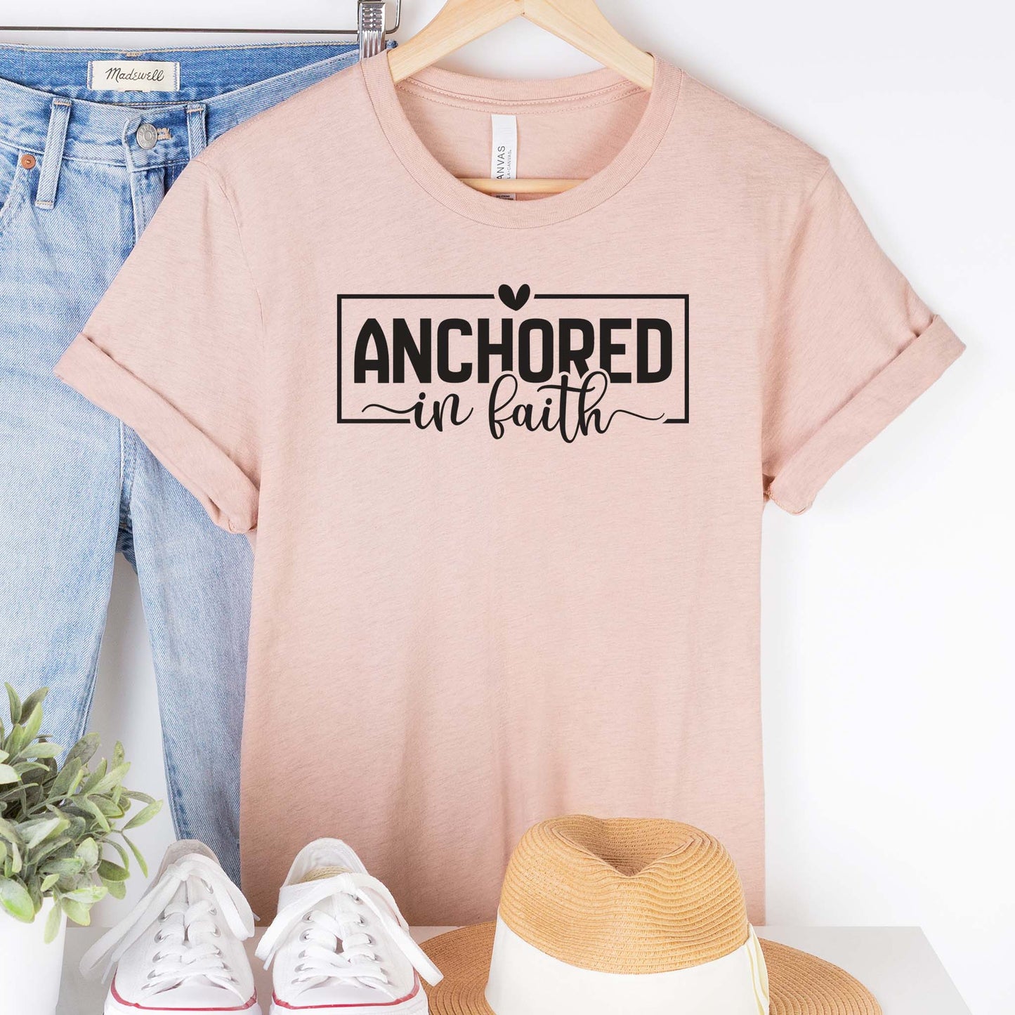 Anchored in Faith Religious Shirt