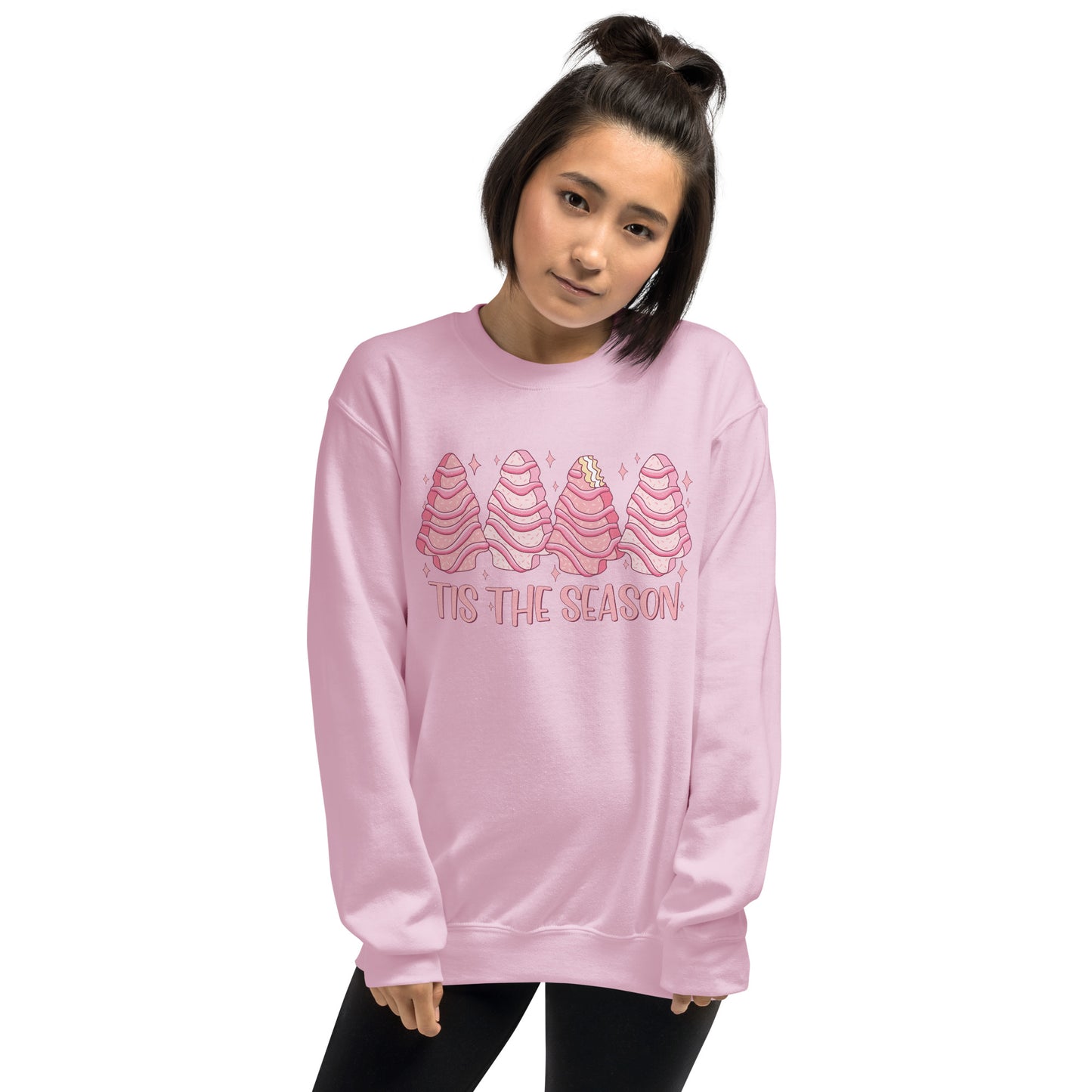 Tis The Season Pink Christmas Tree Cakes Unisex Sweatshirt