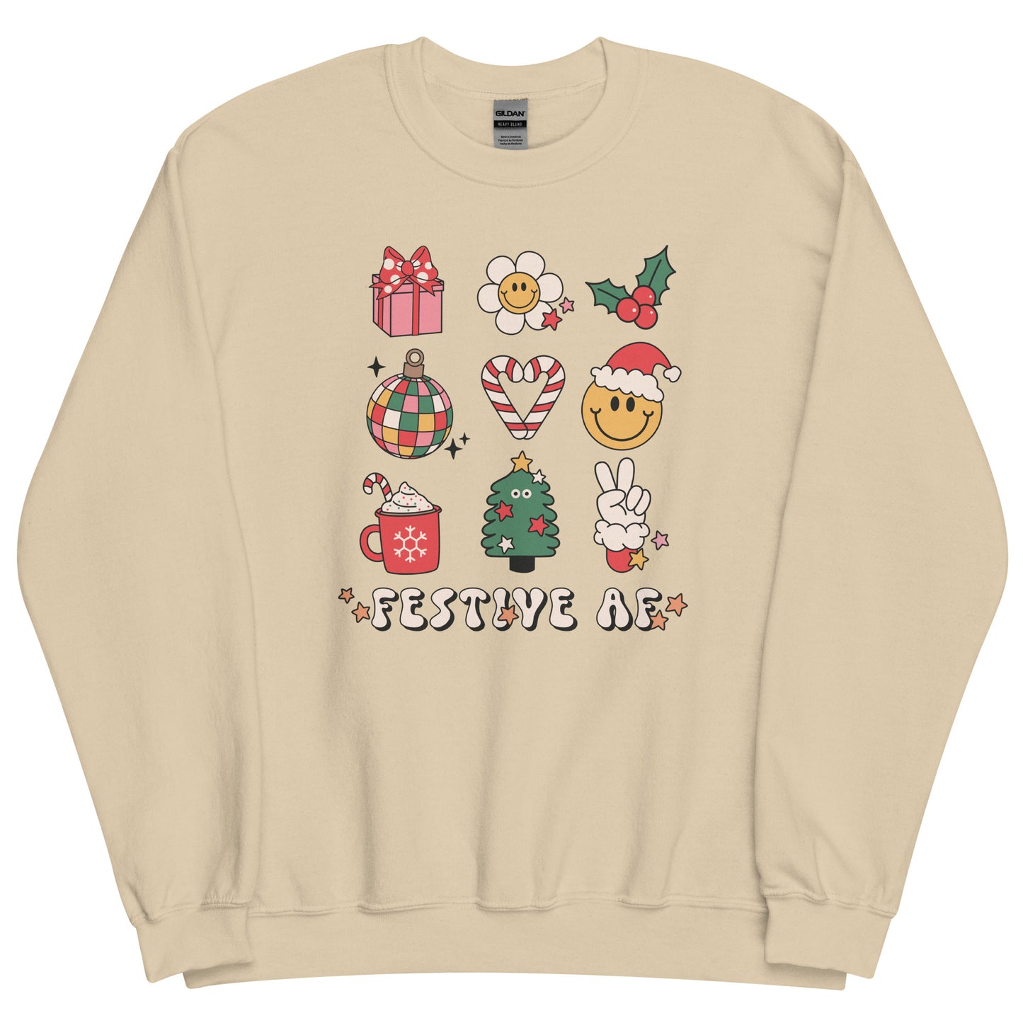 Festive AF Holiday Christmas Unisex Sweatshirt