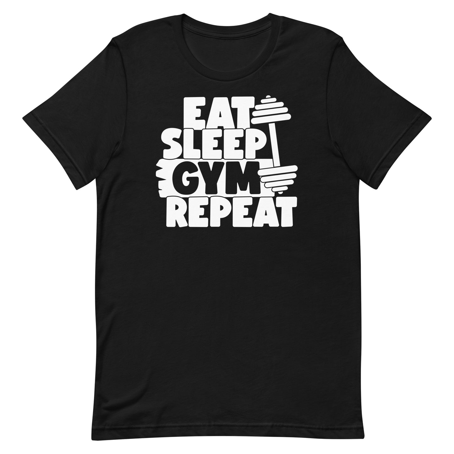 EAT SLEEP GYM REPEAT FUNNY WORKOUT SHIRT