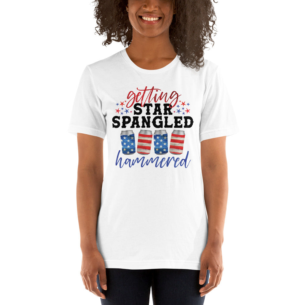 GETTING STAR SPANGLED HAMMERED FUNNY 4TH OF JULY SHIRT