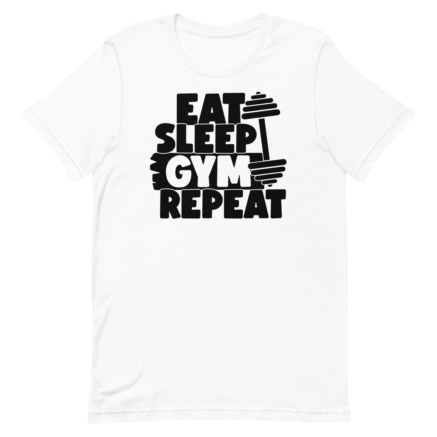 EAT SLEEP GYM REPEAT FUNNY WORKOUT SHIRT