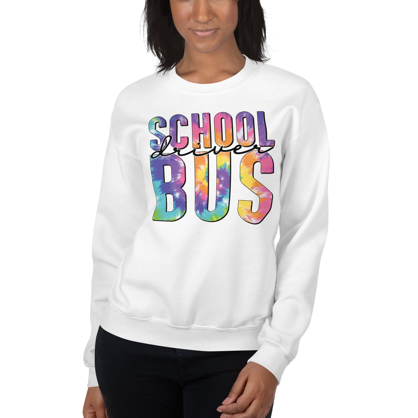 School Bus Driver Tie Dye Sweatshirt