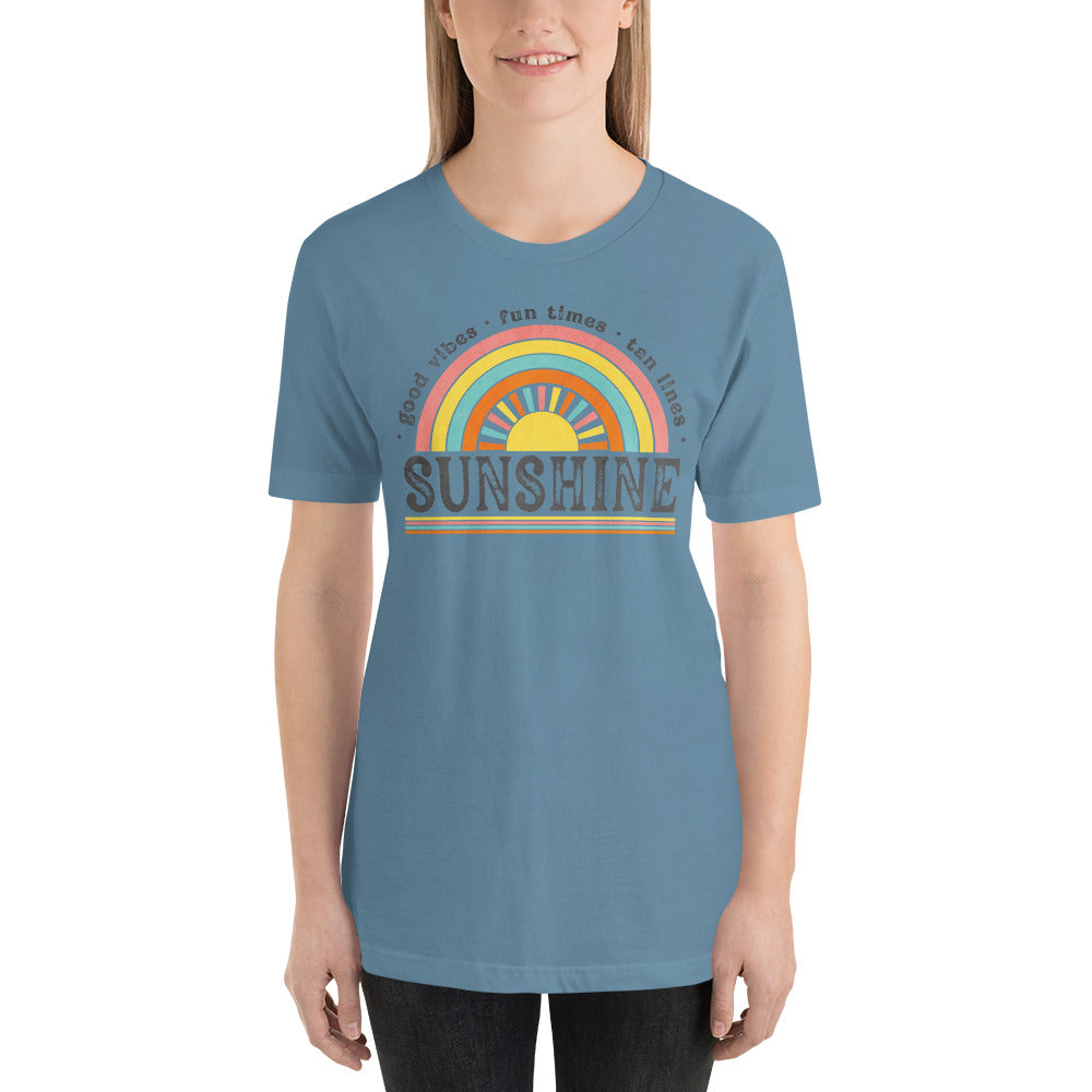 Sunshine Good Vibes Fun Times Tan Lines Summer Unisex T-shirt